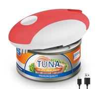 Abrelatas Eléctrico Recargable por USB - Funciona con Pilas, Operación Automática con un Solo Toque, Soporte Magnético para la Tapa & Corte Suave, Inalámbrico & Fácil de Usar para Personas Mayores