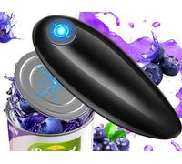 Abrelatas Eléctrico, sin Bordes Afilados al Abrir, Abrelatas Eléctrico One Touch para Personas Mayores, Giro 360° y Parada Automática, Abrelatas con Corte Lateral e Imán (Negro)