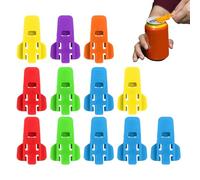 Abrelatas manual, 12 unidades, herramienta de abrelatas de bebida, herramienta de cocina portátil con cubierta antipolvo para botellas pop, viajes, picnic al aire libre