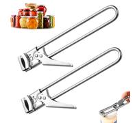 Abrelatas Manual,2 piezas Abrelatas sin bordes afilados, Abrelatas manual de acero inoxidable,Abrebotellas multifuncional,Acero Inoxidable Diseño Antideslizante Ayudante Abrebotellas