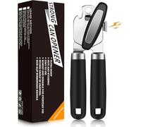 Abrelatas Manual con Imán, Abrelatas Portátil de Acero Inoxidable, Abrelatas Imán Multifuncional 3 en 1, Abrelatas con Mango Antideslizante y Botón Giratorio Ergonómico, Para Personas Mayores