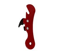 Abrelatas manual de hierro con agarre cómodo, herramienta de abrelatas para conservas/cerveza, 9,8 x 2 cm, metal, color rojo