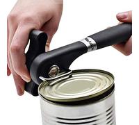 Abrelatas manual de seguridad, diseño ergonómico antideslizante con borde liso, corte lateral sin cortes agudos Abrelatas, levantador de tapa que no toca los alimentos