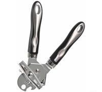 Abrelatas manual ergonómico de acero inoxidable con imán de seguridad para levantar tapas de forma segura, mango antideslizante para control y abridor de botellas para camping y uso en cocina (uno)