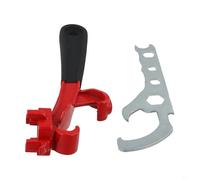 Abrelatas multifuncional de la llave del tambor para las tapas de 2 pulgadas y de 34 pulgadas con la manija de goma antideslizante ergonómica en color rojo