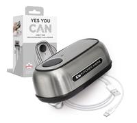 Abrelatas recargable Orbit One de Kitchen Mama: Funcionamiento manos libres, carga tipo C, apagado automático, borde liso, cuchilla de calidad profesional para latas grandes (Acero inoxidable)