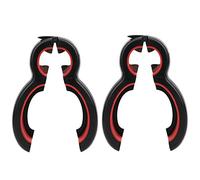 Abrelatas y abrebotellas 6 en 1, multifuncional, de acero inoxidable, para cocina, hogar, viajes, camping, color negro y rojo, 14,5 x 6,5 cm, 2 unidades