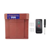 Abrepuertas automático para gallinero, Temporizador con Sensor de luz y Control Remoto inalámbrico para Puerta de Aves de Corral con función de Seguridad antipellizco para Pollos, (Bronce)