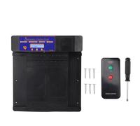 Abrepuertas automático para gallinero, Temporizador con Sensor de luz y Control Remoto inalámbrico para Puerta de gallinero automática con función de Seguridad antipellizco para po (Negra)