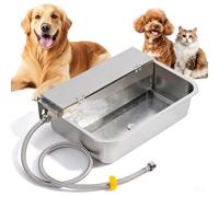 Abreuvoir para perro de 11 L, abreuvoir de acero inoxidable con flotador | Bebedero de pared de acero inoxidable con válvula de flotador, ideal para perros, ganado, vacas, caballos y gallinas