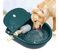 Abrevadero AutomáTico para Caballos, Bebedero de Acero Inoxidable con VáLvula de Flotador Ajustable y Orificio de Drenaje,para Abrevaderos de Caballos, Vacas, Cabras, Ovejas y Perros(Verde Oscuro)