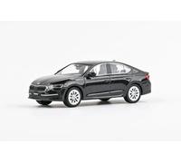 Abrex Skoda Octavia IV FL (2024) 1:43 Diecast - Coche de metal modelo de coleccionista detallado y coche de juguete para niños y adultos, vehículo en miniatura como regalo - Black Magic Metallic