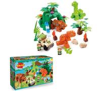 Ecoiffier - Dinoland Bloques de Construcción Abrick, Incluye Vehículo y Dos Personajes, Bloques para Construir Dinosaurios, Adecuado A Partir de 18 Meses (7600002995)