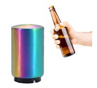 Abridor automático de botellas de cerveza, herramienta de apertura de tapa de tapa de botella de acero inoxidable magnético para cocina, hogar, bar, restaurante, utensilios para (Blue)