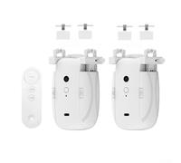 Abridor automático de cortinas con control remoto, compatible con barra romana y rieles en forma de I en forma de U (2 postes romanos)