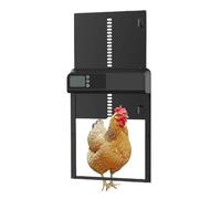 Abridor Automático De Puerta Pollo con Temporizador, Metal, Aluminio, LCD, Resistente Al Agua, Accesorio For Gallinero, For Aves Corral For Granja Seguro Confiable