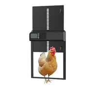 Abridor Automático De Puerta Pollo con Temporizador, Metal, Aluminio, LCD, Resistente Al Agua, Accesorio For Gallinero, For Aves Corral For Granja Seguro Confiable