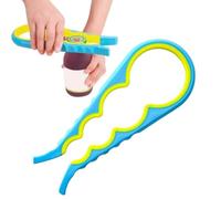 Abridor botellas, 1 pieza abridor botellas multifuncional, abridor botellas para personas mayores, abridor latas con anilla para manos débiles, para frascos con tapa rosca, azul