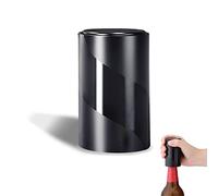 Abridor de Botellas Automático Magnético - Regalo de Cerveza Para el Día del Padre, Plástico ABS Plateado, Para Tapas de Soda (ABS-Negro)