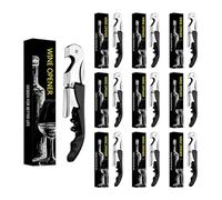 Abridor de botellas con cuchillo de camarero, abridor de botellas de vino tinto,profesional de abridor de botellas de acero inoxidable, 3 en 1 Corte de papel de cerveza (40, Negro)