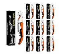 Abridor de botellas con cuchillo de camarero, abridor de botellas de vino tinto,profesional de abridor de botellas de acero inoxidable, 3 en 1 Corte de papel de cerveza (5, Naranja)