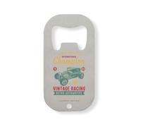 Abridor de botellas de acero inoxidable con diseño de coche de carreras vintage Born To Race, color plateado