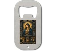 Abridor de botellas de acero inoxidable con texto en inglés «The Revered Mother of Jesus»,