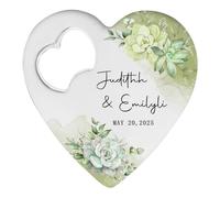 Abridor de botellas de cerveza de metal con nombre de pareja personalizado | Abridor de botellas personalizado con estampado de flores en forma de corazón para bodas, fiestas, bares, llaves