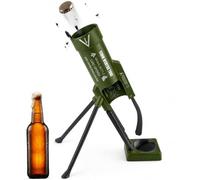 Abridor de botellas de cerveza tipo mortero, lanzador automático de tapas corona con diseño táctico robusto, compatible con botellas estándar de 330ml