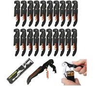 Abridor de Botellas de Vino,70G Engrosado Acero Inoxidable Doble Bisagras Llave con Lámina Cutte Para Camareros de Restaurante, Camarero Profesional Sacacorches Vino Abredores Conjunto (10PC, Naranja)