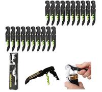 Abridor de Botellas de Vino,70G Engrosado Acero Inoxidable Doble Bisagras Llave con Lámina Cutte Para Camareros de Restaurante, Camarero Profesional Sacacorches Vino Abredores Conjunto (10PCS, Verde)
