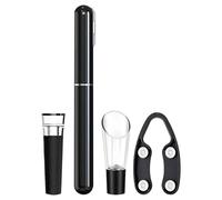 Abridor de botellas de vino a presión de aire - Sacacorchos de ABS y silicona de 20,3 cm | Innovador juego de abridor de vino con vertedor, tapón de vino y cortador de papel para bar, cocina, viajes
