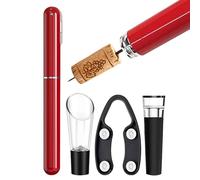 Abridor de botellas de vino a presión de aire - Sacacorchos de ABS y silicona de 20,3 cm | Innovador juego de abridor de vino con vertedor, tapón de vino y cortador de papel para bar, cocina, viajes