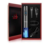 Abridor de botellas de vino eléctrico Flauno, juego de sacacorchos automático inalámbrico, tapón de vacío y vertedor de aireador de vino, el mejor regalo para los amantes del vino