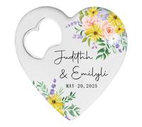 Abridor de botellas personalizado con nombre de pareja, fecha, recuerdo de | Abridor de botellas de acero inoxidable personalizado con estampado de flores para bodas, bautizos, baby showers