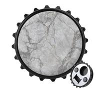 Abridor de botellas redondo con textura de azulejos de mármol gris, imanes para nevera, bebidas, cerveza, abrebotellas magnético para nevera, cocina, oficina