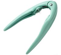 Abridor de castañas, 16 x 10 cm de acero inoxidable con hoja cruzada, eficiente removedor de cáscaras duras, mango ergonómico de polipropileno para cocina y uso al aire libre (verde menta)