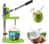 Abridor de Coco Manual con Taladro Vertical, Prensa Altura Ajustable para Cocos Jóvenes y Tiernos, Máquina Abrelatas Base Antivibración Cuchilla Acero Inoxidable