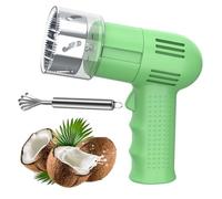 Abridor de coco y herramienta raspadora con perforador triturador, abridor de conchas, acero inoxidable, diámetro de apertura de 6 cm, fácil de abrir para jóvenes y maduros, color verde coco