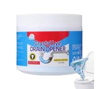 Abridor de desagüe Crystal Lye de 200 g, abridor de drenaje de Lye, limpiador de desagüe multiusos para cocina, inodoro, para quitar desagües, fregaderos, fregaderos de cocina, tuberías de