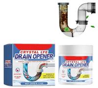 Abridor de drenaje Crystal Lye, potente agente de dragado de tuberías, polvo limpiador de fregadero y drenaje, limpiador de inodoro en polvo, desbloqueador de drenaje multiusos para cocina,baño,ducha