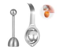 Abridor de huevos, separador de huevos, separador de yemas, de acero inoxidable, pelador de huevos para huevos cocidos, abridor de cáscaras de huevo, ayudante para el hogar, apto para lavavajillas