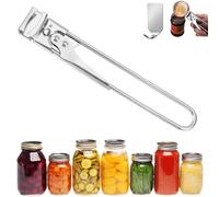 Abridor de tarros ajustable de acero inoxidable, abrelatas multifuncional, abridor manual de tarros de vidrio, abrebotellas para personas con menos fuerza, accesorios de cocina (S)
