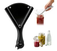 Abridor de tarros para manos débiles, abridor de tarros multiusos con agarre ergonómico, fácil de abrir, utensilios de cocina para personas mayores y baja fuerza de mano (negro)