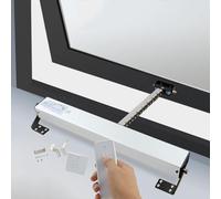 Abridor de ventanas eléctrico con cadena de 24 V CC, recorrido automático, con control remoto e interruptor, recorrido: 300 mm - 1000 mm, fuerza de cierre de 400 N (antirrobo), para toldos y rejilla