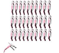 Abridor de Vino Camarero Corcho, Bisagras de Acero Inoxidable Camarero de Restaurante Corcho, Sumiller, Llave de Vino del Barman (pink 30 pieces)
