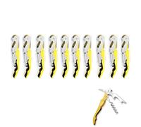 Abridor de vino, conjunto de abridor de corcho para camareros profesionales, camarero de restaurante, sumiller, llave de vino con bisagras de acero inoxidable para camareros (yellow 10 pieces)
