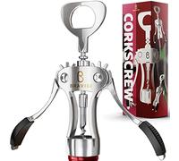 Abridor de vino de alta calidad, sacacorchos de ala, fabricado con tornillo de acero inoxidable resistente y cuerpo de aleación de zinc, sacacorchos perfecto para abrir botellas de vino y cerveza,