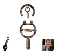 Abridor de Vino Rústico de Pared con Forma de Herradura - Abridor de Botellas con Sacacorchos Industrial Vintage con Soporte, Decoración Única para Bares de Cocina (1Pc)