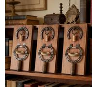 Abridor de Vino Rústico de Pared con Forma de Herradura - Abridor de Botellas con Sacacorchos Industrial Vintage con Soporte, Decoración Única para Bares de Cocina (3Pcs)